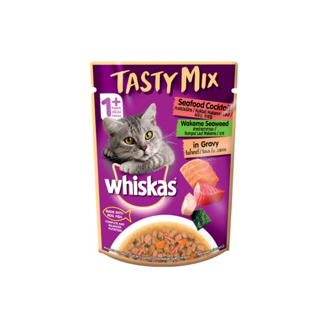 Whiskas Seafood Cocktail Wakame Seaweed - Gravy