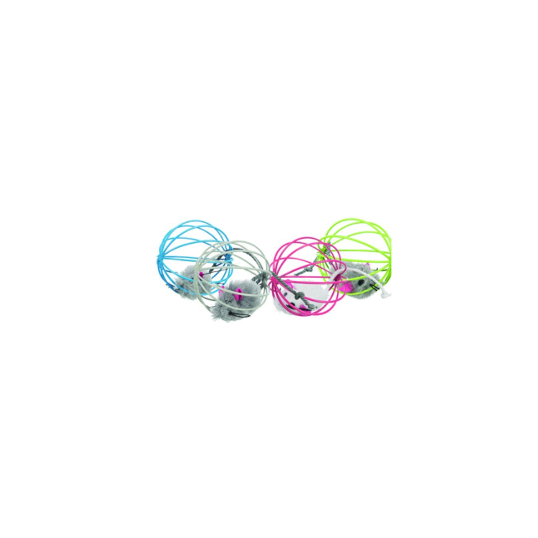 Mouse in a Wire Ball, dia 6 cm, Various