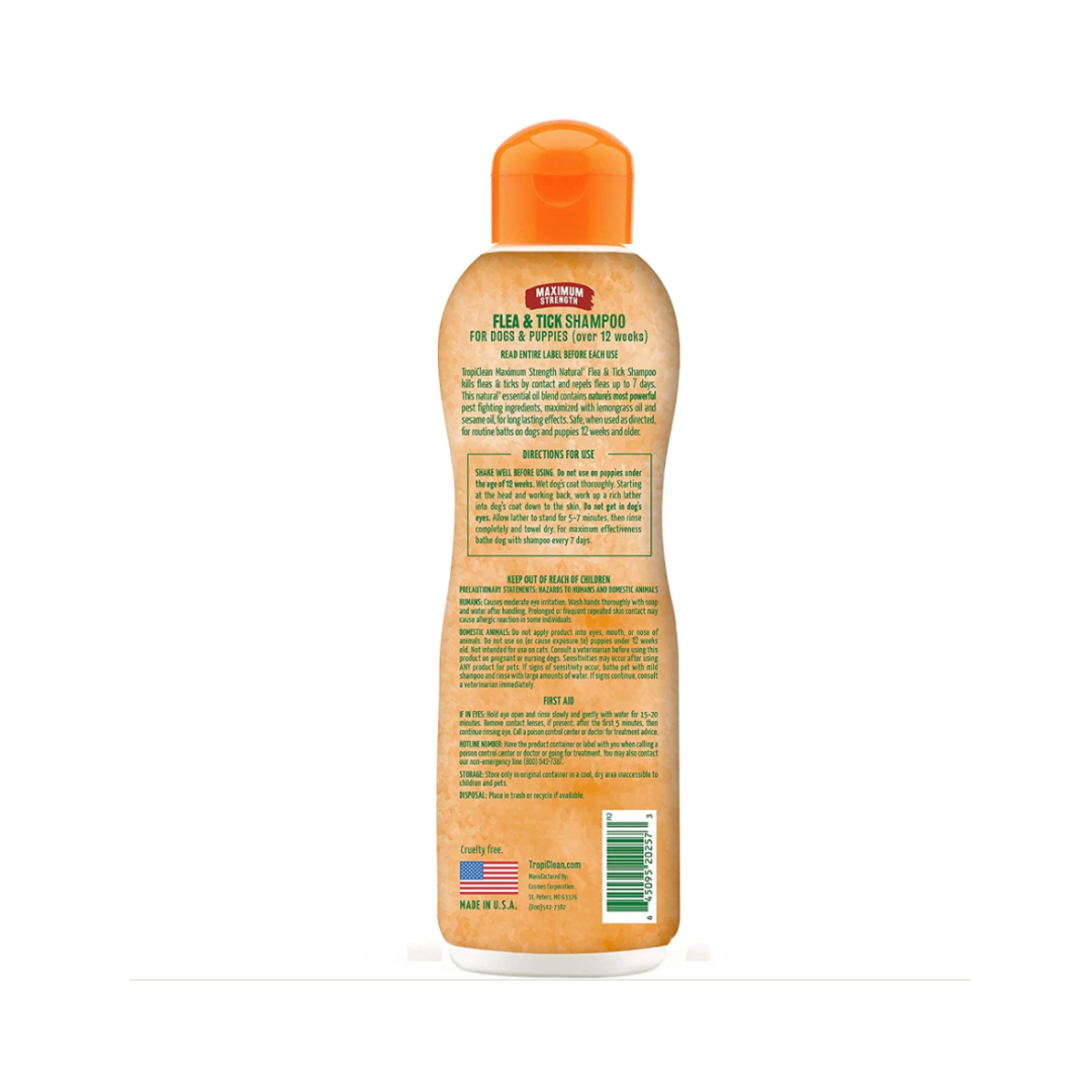 TROPICLEAN Natural - Flea & Tick Dog Shampoo